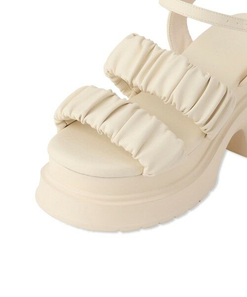 QUEENS COURT / クイーンズコート フラットシューズ | 【LENA】シャーリングプラットフォームサンダル | 詳細9