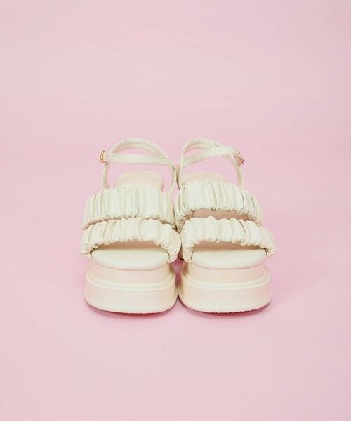 QUEENS COURT / クイーンズコート フラットシューズ | 【LENA】シャーリングプラットフォームサンダル | 詳細13