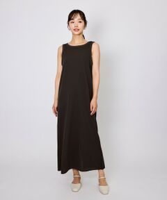 QUEENS COURT / クイーンズコート ロング・マキシ丈ワンピース | カットジョーゼットスリーブレスワンピース≪手洗い可能≫