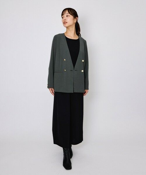 QUEENS COURT / クイーンズコート ロング・マキシ丈ワンピース | カットジョーゼットスリーブレスワンピース≪手洗い可能≫ | 詳細2