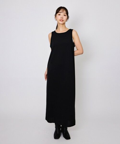 QUEENS COURT/クイーンズコート カットジョーゼットスリーブレスワンピース≪手洗い可能≫ ブラック M QUEENS COURT/クイーンズコート カットジョーゼットスリーブレスワンピース≪手洗い可能≫ ブラック M