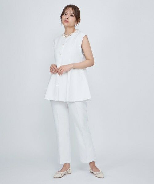 QUEENS COURT / クイーンズコート ダウンジャケット・ベスト | ノーカラーペプラムブラウスジレ≪セットアップ対応/手洗い可能≫ | 詳細3