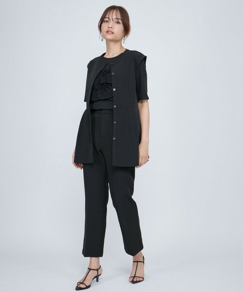 QUEENS COURT / クイーンズコート ダウンジャケット・ベスト | ノーカラーペプラムブラウスジレ≪セットアップ対応/手洗い可能≫ | 詳細6