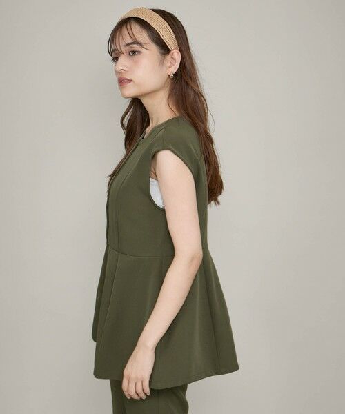 QUEENS COURT / クイーンズコート ダウンジャケット・ベスト | ノーカラーペプラムブラウスジレ≪セットアップ対応/手洗い可能≫ | 詳細10