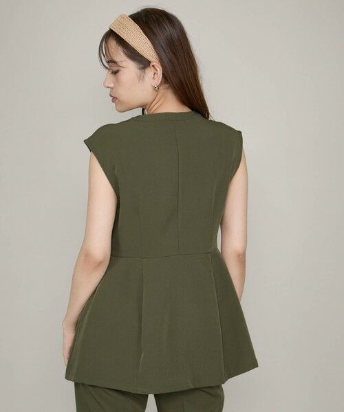 QUEENS COURT / クイーンズコート ダウンジャケット・ベスト | ノーカラーペプラムブラウスジレ≪セットアップ対応/手洗い可能≫ | 詳細11