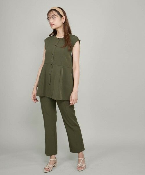 QUEENS COURT / クイーンズコート ダウンジャケット・ベスト | ノーカラーペプラムブラウスジレ≪セットアップ対応/手洗い可能≫ | 詳細12