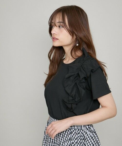 QUEENS COURT / クイーンズコート カットソー | アシメショルダーフリルTシャツ≪手洗い可能≫ | 詳細4