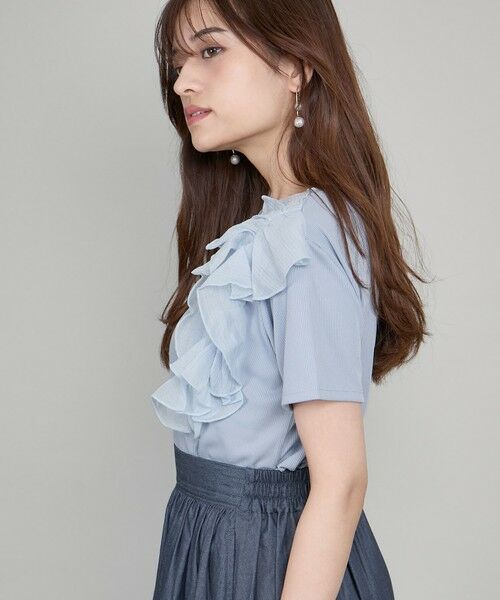 QUEENS COURT / クイーンズコート カットソー | アシメショルダーフリルTシャツ≪手洗い可能≫ | 詳細15