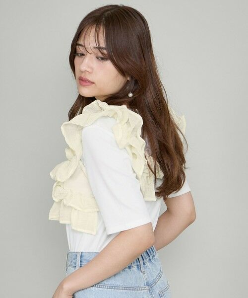 QUEENS COURT / クイーンズコート カットソー | ギャザーフリルTシャツ≪手洗い可能≫ | 詳細1