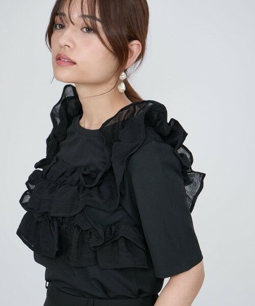 QUEENS COURT / クイーンズコート カットソー | ギャザーフリルTシャツ≪手洗い可能≫ | 詳細10