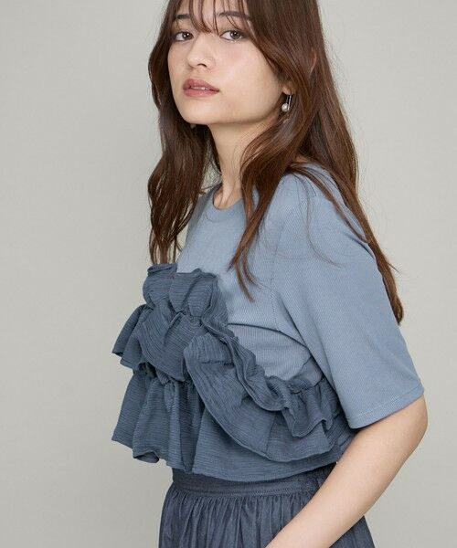 QUEENS COURT / クイーンズコート カットソー | ギャザーフリルTシャツ≪手洗い可能≫ | 詳細14