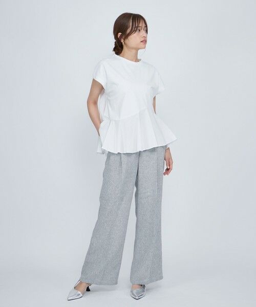 QUEENS COURT / クイーンズコート カットソー | ペプラムフレンチスリーブプルオーバー≪手洗い可能≫ | 詳細3