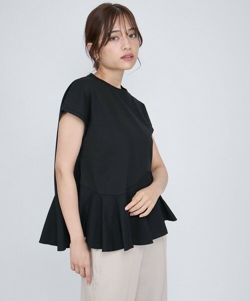 QUEENS COURT / クイーンズコート カットソー | ペプラムフレンチスリーブプルオーバー≪手洗い可能≫ | 詳細5