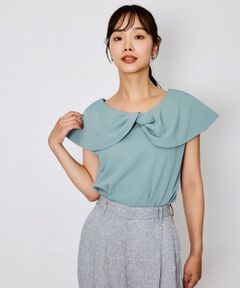 QUEENS COURT / クイーンズコート カットソー | カットジョーゼットケーププルオーバー≪洗濯機で洗える≫