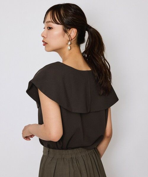 QUEENS COURT / クイーンズコート カットソー | カットジョーゼットケーププルオーバー≪洗濯機で洗える≫ | 詳細4