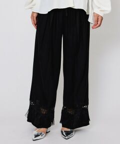 QUEENS COURT / クイーンズコート その他パンツ | レーヨン麻レースアレンジイージーパンツ≪洗濯機で洗える≫