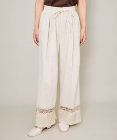 QUEENS COURT / クイーンズコート その他パンツ | レーヨン麻レースアレンジイージーパンツ≪洗濯機で洗える≫