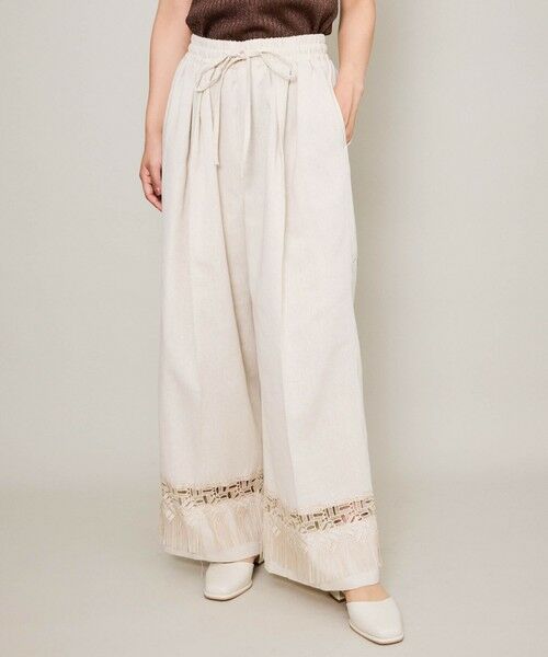 QUEENS COURT / クイーンズコート その他パンツ | レーヨン麻レースアレンジイージーパンツ≪洗濯機で洗える≫ | 詳細7