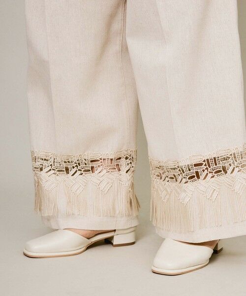 QUEENS COURT / クイーンズコート その他パンツ | レーヨン麻レースアレンジイージーパンツ≪洗濯機で洗える≫ | 詳細8