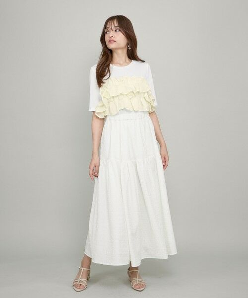 QUEENS COURT / クイーンズコート ミニ・ひざ丈スカート | ポコポコティアードスカート≪手洗い可能≫ | 詳細3