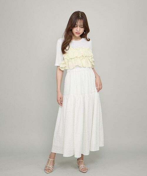 QUEENS COURT / クイーンズコート ミニ・ひざ丈スカート | ポコポコティアードスカート≪手洗い可能≫ | 詳細4