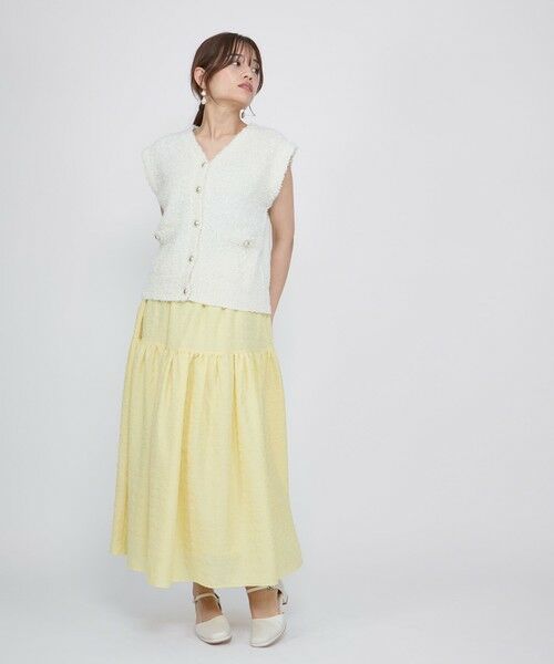 QUEENS COURT / クイーンズコート ミニ・ひざ丈スカート | ポコポコティアードスカート≪手洗い可能≫ | 詳細16