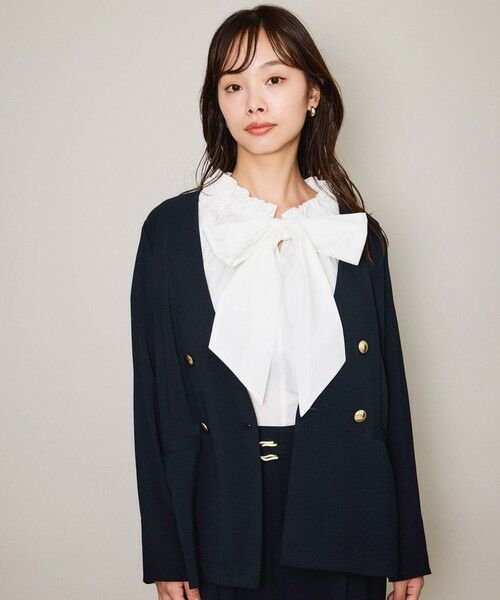 QUEENS COURT / クイーンズコート シャツ・ブラウス | ボウタイリボンフレアスリーブブラウス≪洗濯機で洗える≫ | 詳細6