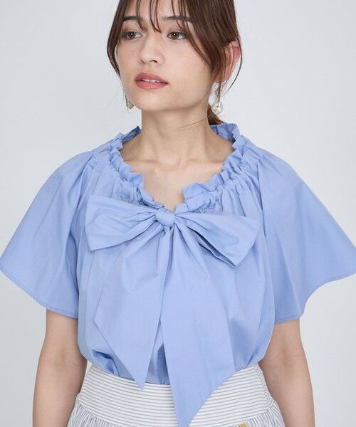 QUEENS COURT / クイーンズコート シャツ・ブラウス | ボウタイリボンフレアスリーブブラウス≪洗濯機で洗える≫ | 詳細8