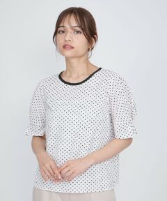 QUEENS COURT / クイーンズコート シャツ・ブラウス | シアサッカーモノトーンドットブラウス≪手洗い可能≫