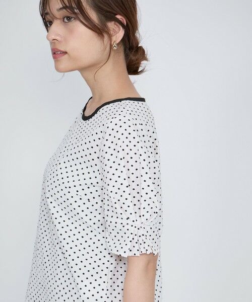 QUEENS COURT / クイーンズコート シャツ・ブラウス | シアサッカーモノトーンドットブラウス≪手洗い可能≫ | 詳細2