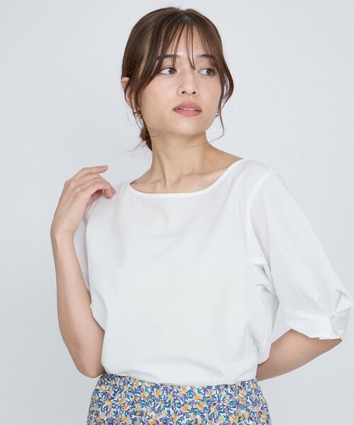 QUEENS COURT / クイーンズコート シャツ・ブラウス | サッカーパールボタンタックブラウス≪手洗い可能≫ | 詳細1