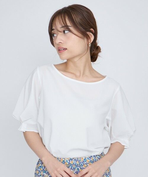 QUEENS COURT / クイーンズコート シャツ・ブラウス | サッカーパールボタンタックブラウス≪手洗い可能≫ | 詳細2