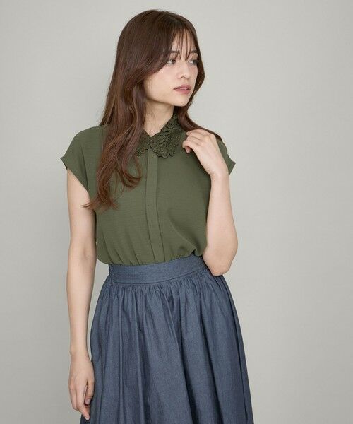 QUEENS COURT / クイーンズコート シャツ・ブラウス | レースカラーフレンチスリーブブラウス≪洗濯機で洗える≫ | 詳細13