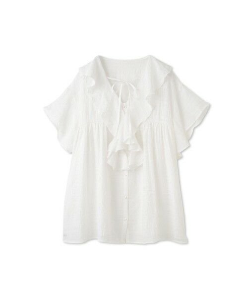 QUEENS COURT / クイーンズコート シャツ・ブラウス | シアーシャーリングラッフルブラウス≪洗濯機で洗える≫ | 詳細5