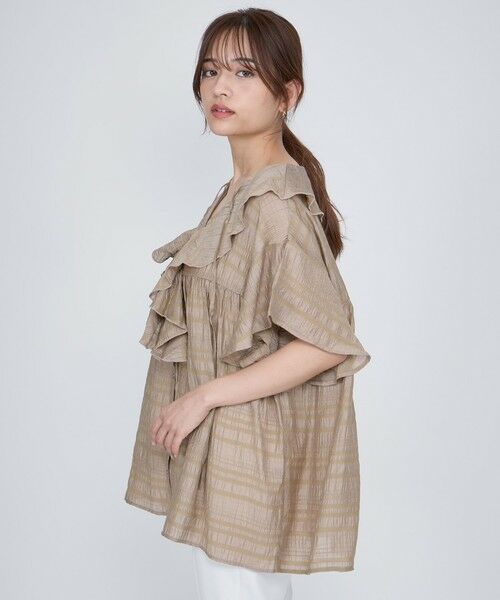 QUEENS COURT / クイーンズコート シャツ・ブラウス | シアーシャーリングラッフルブラウス≪洗濯機で洗える≫ | 詳細7