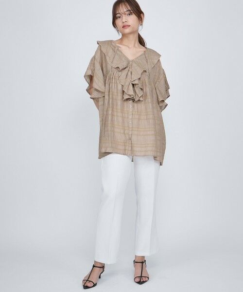 QUEENS COURT / クイーンズコート シャツ・ブラウス | シアーシャーリングラッフルブラウス≪洗濯機で洗える≫ | 詳細11