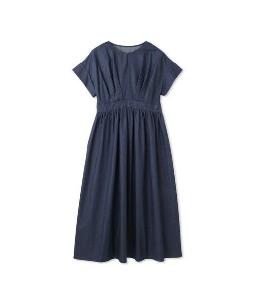 QUEENS COURT / クイーンズコート ロング・マキシ丈ワンピース | ダンガリーデニムウエストギャザーワンピース≪手洗い可能≫ | 詳細3