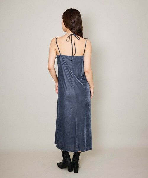 QUEENS COURT / クイーンズコート ロング・マキシ丈ワンピース | シアーベロアダブルストラップキャミドレス≪手洗い可能≫ | 詳細5
