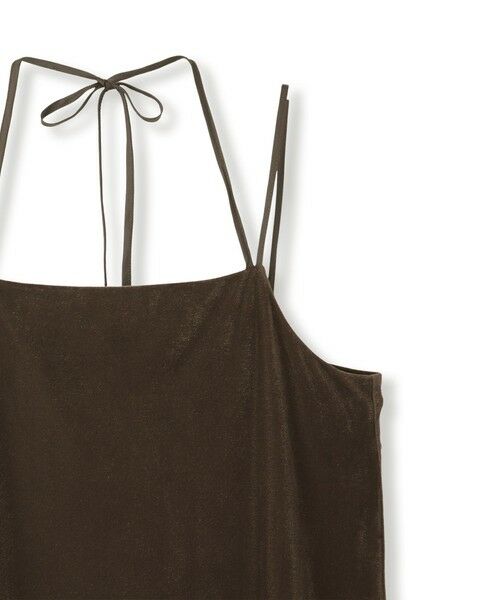 QUEENS COURT / クイーンズコート ロング・マキシ丈ワンピース | シアーベロアダブルストラップキャミドレス≪手洗い可能≫ | 詳細15