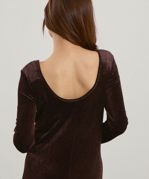 QUEENS COURT / クイーンズコート ロング・マキシ丈ワンピース | ベロアバックシャンワンピース≪手洗い可能≫ | 詳細3