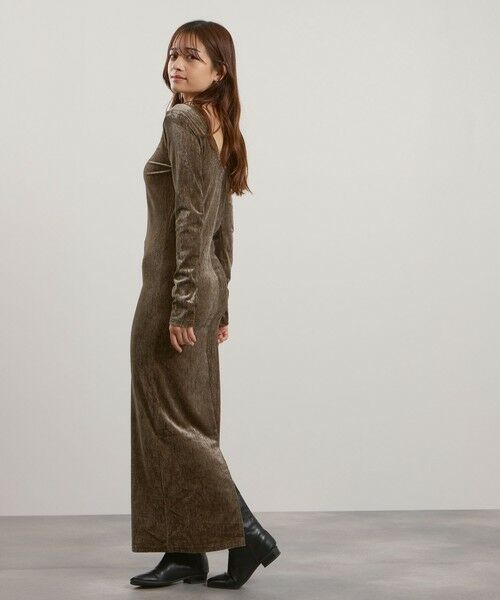 QUEENS COURT / クイーンズコート ロング・マキシ丈ワンピース | ベロアバックシャンワンピース≪手洗い可能≫ | 詳細7