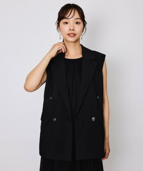 QUEENS COURT / クイーンズコート ダウンジャケット・ベスト | ハイツイストクロスジレベスト≪手洗い可能≫ | 詳細1