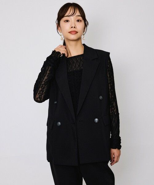 QUEENS COURT / クイーンズコート ダウンジャケット・ベスト | ハイツイストクロスジレベスト≪手洗い可能≫ | 詳細3