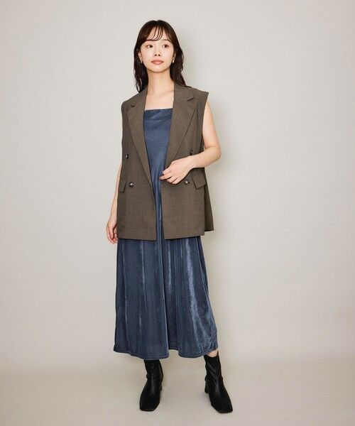 QUEENS COURT / クイーンズコート ダウンジャケット・ベスト | ハイツイストクロスジレベスト≪手洗い可能≫ | 詳細9