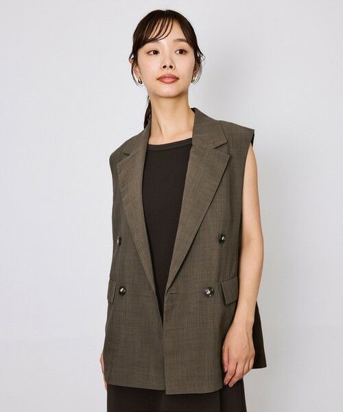 QUEENS COURT / クイーンズコート ダウンジャケット・ベスト | ハイツイストクロスジレベスト≪手洗い可能≫ | 詳細10