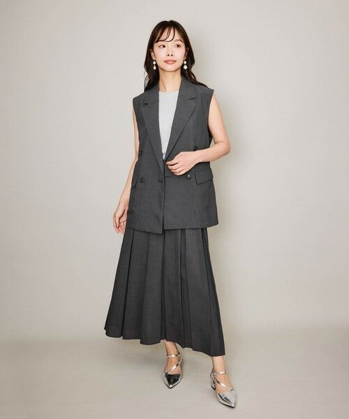 QUEENS COURT / クイーンズコート ダウンジャケット・ベスト | ハイツイストクロスジレベスト≪手洗い可能≫ | 詳細16