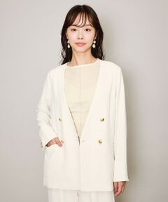 QUEENS COURT / クイーンズコート テーラードジャケット | マルチメリットノーカラーライトジャケット≪セットアップ対応/洗濯機で洗える≫