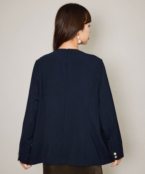QUEENS COURT / クイーンズコート テーラードジャケット | マルチメリットノーカラーライトジャケット≪セットアップ対応/洗濯機で洗える≫ | 詳細3