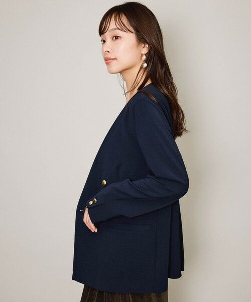 QUEENS COURT / クイーンズコート テーラードジャケット | マルチメリットノーカラーライトジャケット≪セットアップ対応/洗濯機で洗える≫ | 詳細4