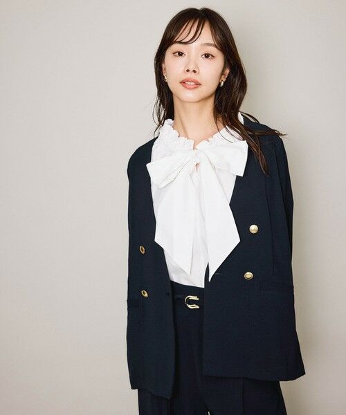 QUEENS COURT / クイーンズコート テーラードジャケット | マルチメリットノーカラーライトジャケット≪セットアップ対応/洗濯機で洗える≫ | 詳細7
